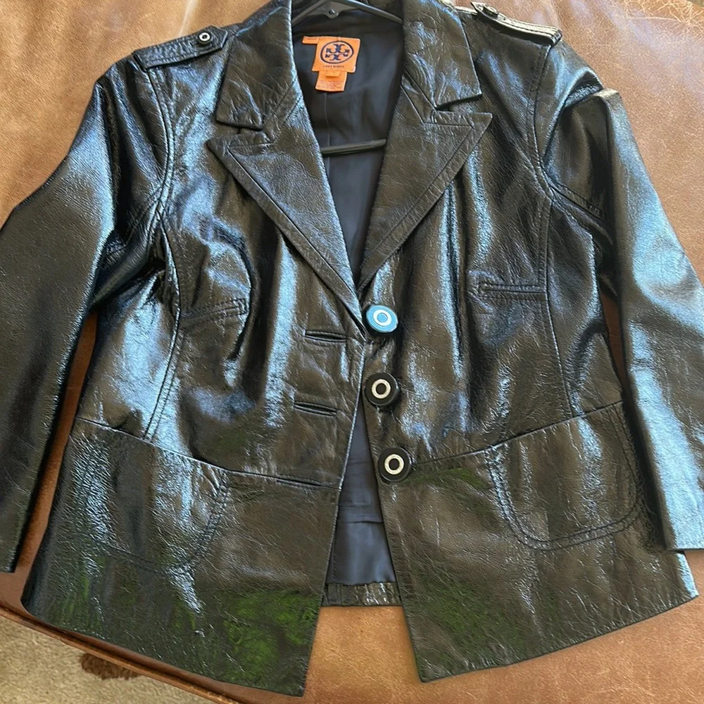 Perfect condition Tory Burch Leather crop jacket - Picture 5 of 11